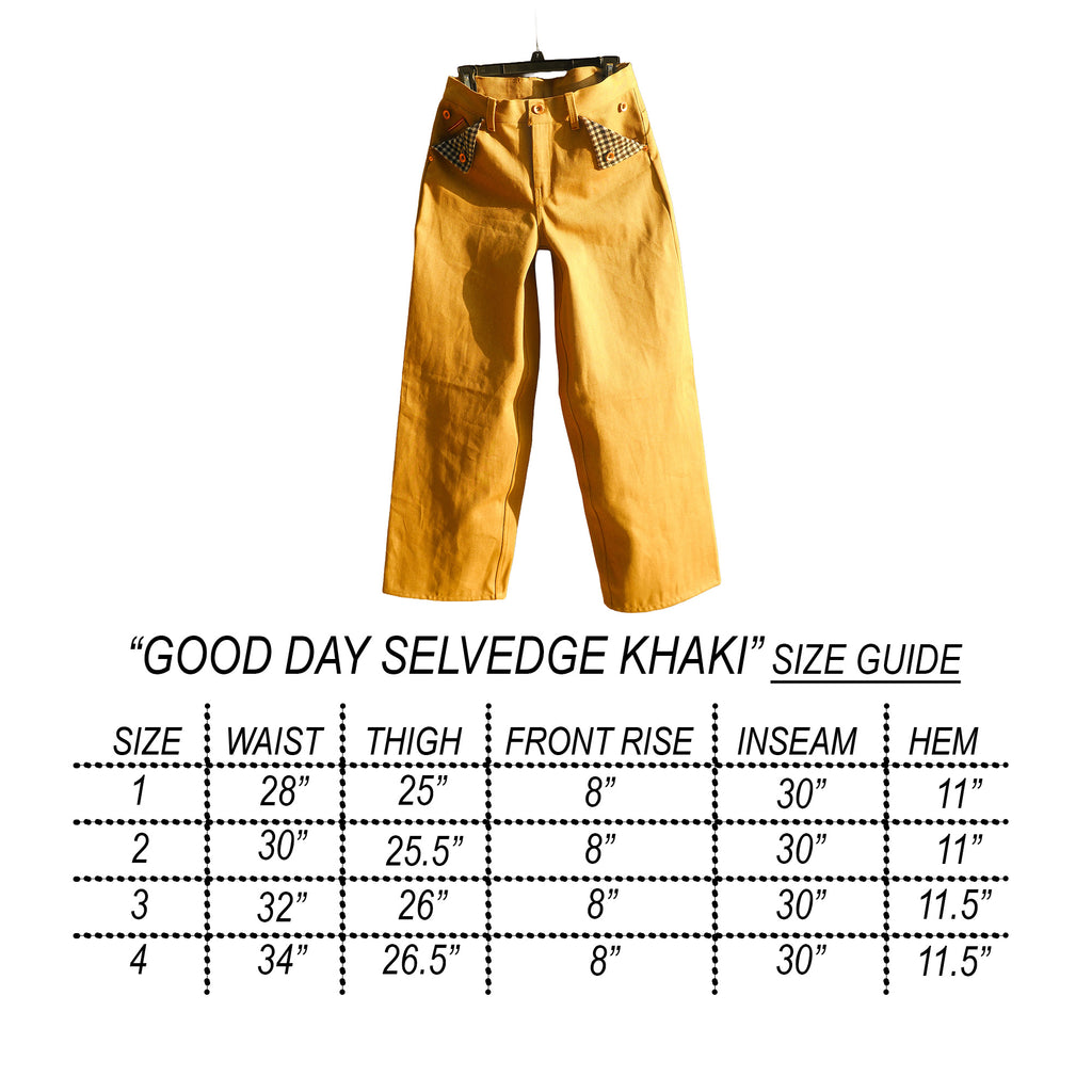 good day selvedge khakis